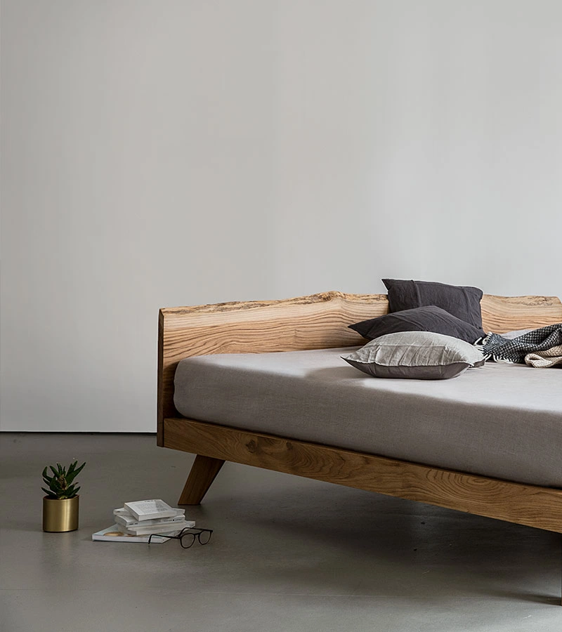 Oak bed base queen discount