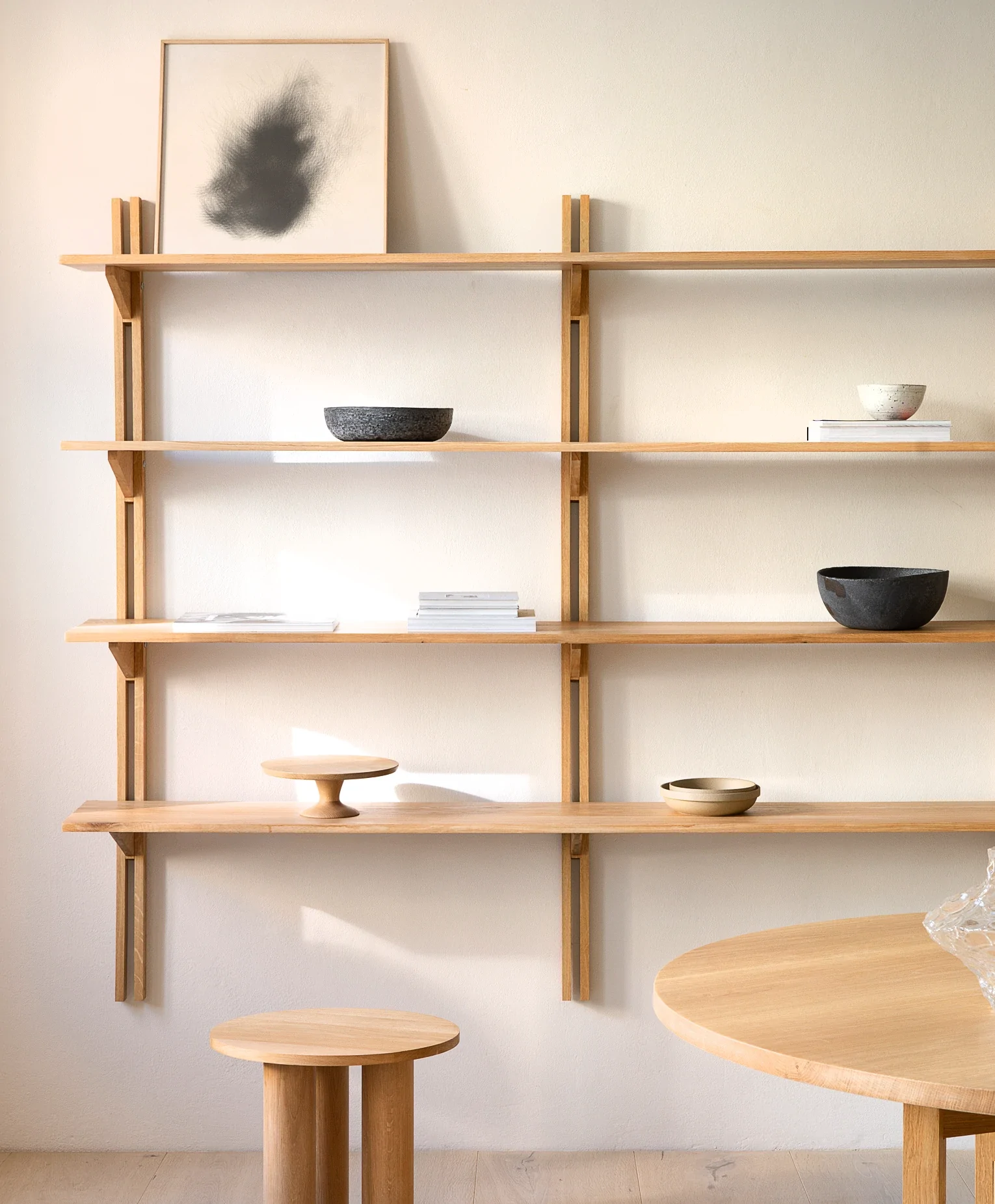 INOUT Table under shelf OAK イナウト NUTSANDWOODS – Oak Wall Shelf